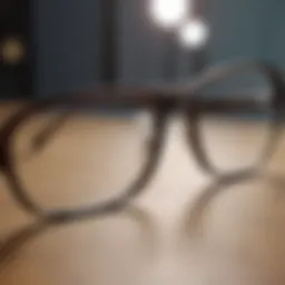Elegant pair of executive bifocal glasses on a desk