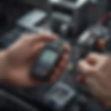 User maintaining a glucose monitor battery