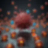 Illustration depicting the antibody response to Hepatitis B virus.
