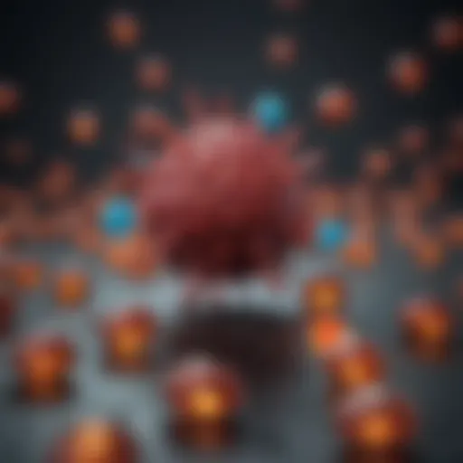 Illustration depicting the antibody response to Hepatitis B virus.