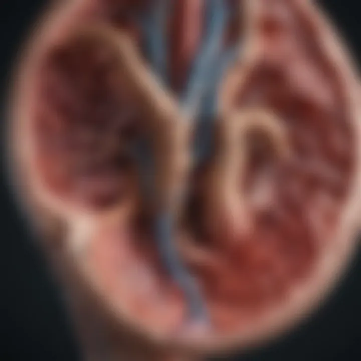 Detailed anatomical structure of the kidney illustrating its components