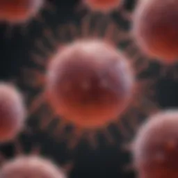 A microscopic view of lymphoma cells highlighting their unique characteristics.