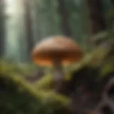 Close-up of a toxic mushroom in the wild