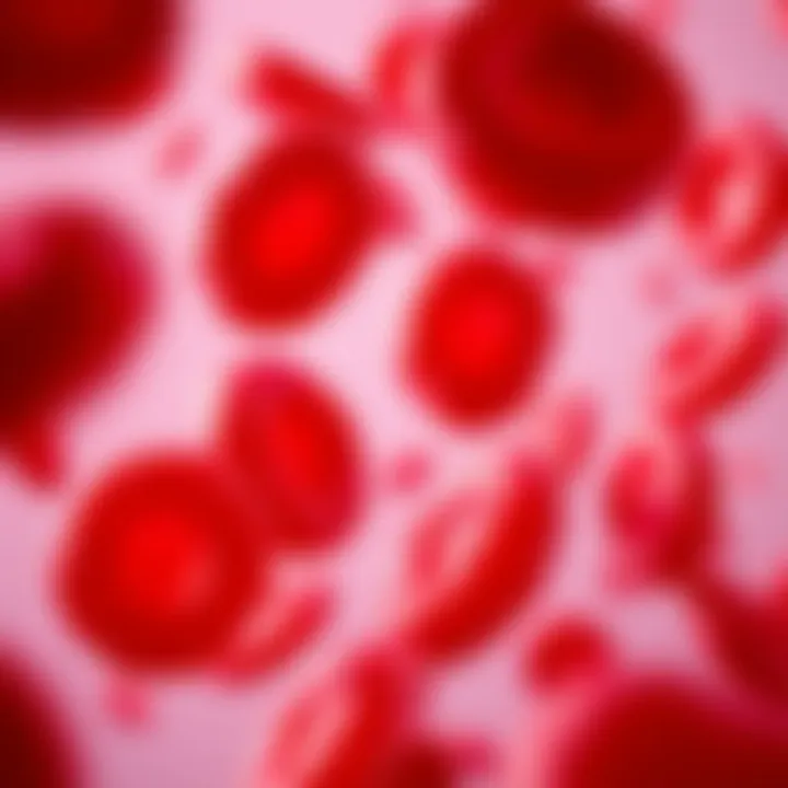 Distorted red blood cells under a microscope