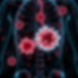 Illustration of cancer cell spread in the body