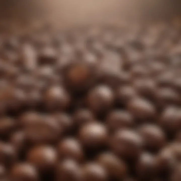 Close-up of coffee beans highlighting their natural oils