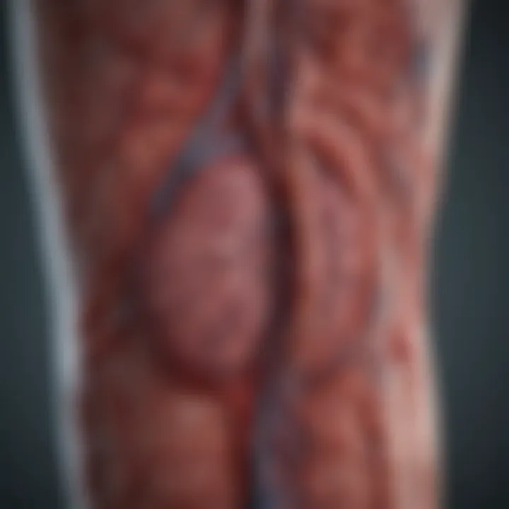 Visual representation of vascular complications associated with diabetes.