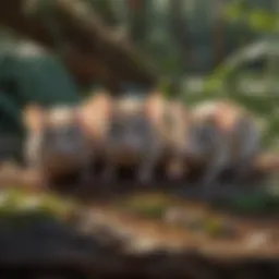 Mice resting in their habitat