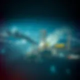 Aerial view of a polluted industrial area