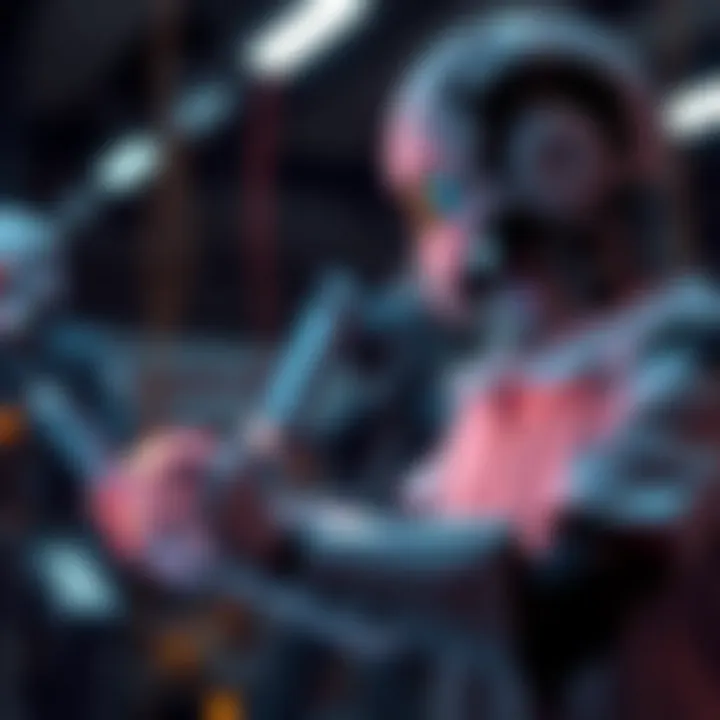 User Engagement with Chatbots A user engaging with a chatbot on a digital device.