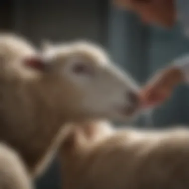 Vaccine Administration in Sheep Veterinary professional administering a vaccine