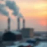 Industrial emissions contributing to CO2 levels